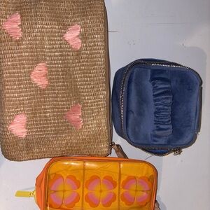 Colorful Clutch and Cosmetic Bags Set Orange y2k bag